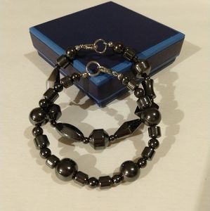 Hematite bracelets-set of two